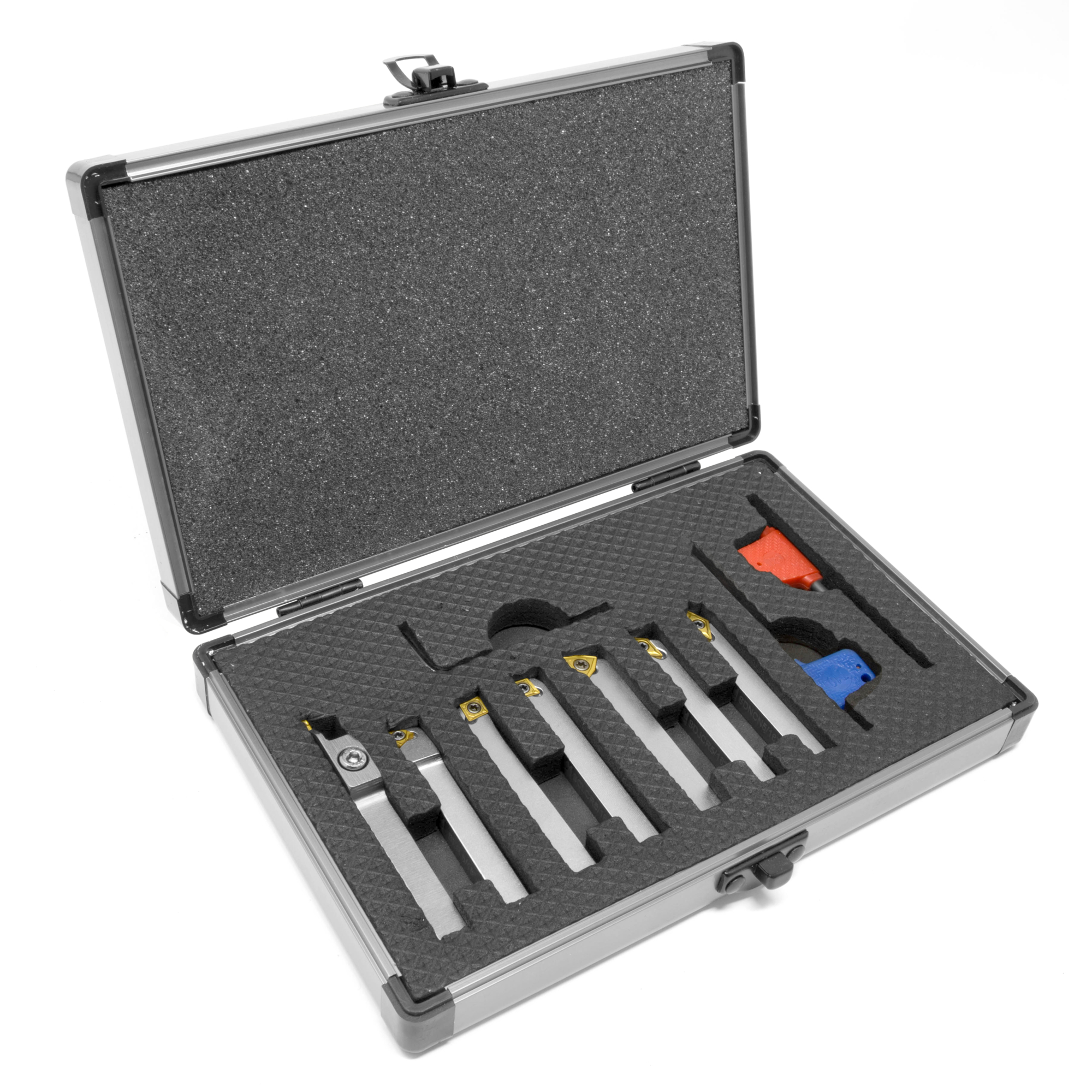 WEN Premium Indexable Metal Lathe Tool Bits - 5/16in., Carbide-Tipped, Nickel-Plated, 7 Pcs, Model# MLA007